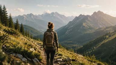 Randonneurs sur un sentier de montagne